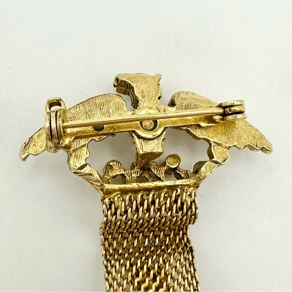 Vintage Florenza Military Style Maltese  Cross Gold Tone Brooch Pin